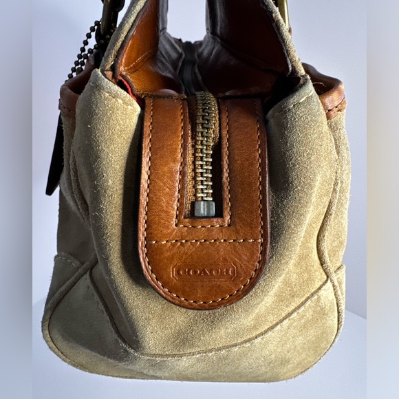 Coach Vintage Camel Leather Suede Satchel Bag - Picture 5 of 15